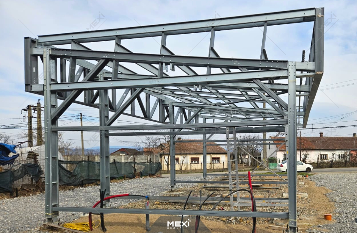 structura spalatoriei de auto din profile metalice 